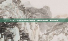 934. CBA新赛季外援引援分析，强队如何布局，策略与展望