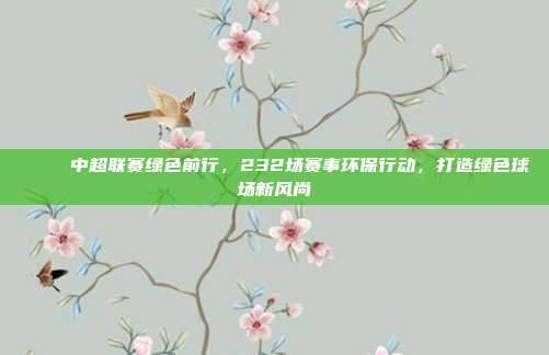 🍀 中超联赛绿色前行，232场赛事环保行动，打造绿色球场新风尚